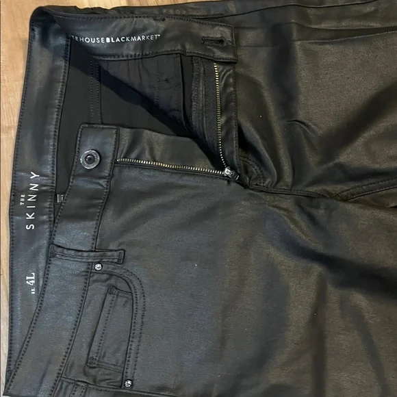 White House Black MarketThe Skinny Black Leather look Trousers black - Picture 6 of 13